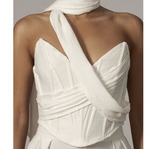 Linen Bustier Corset with neck scarf